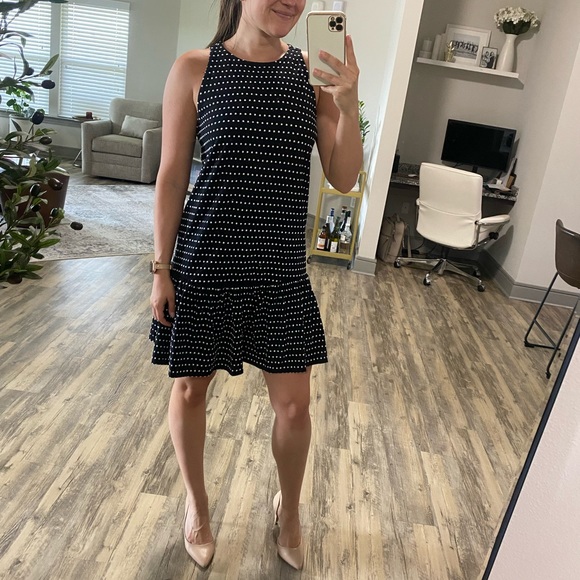 LOFT Dotted Flounce Swing Dress - Picture 1 of 11